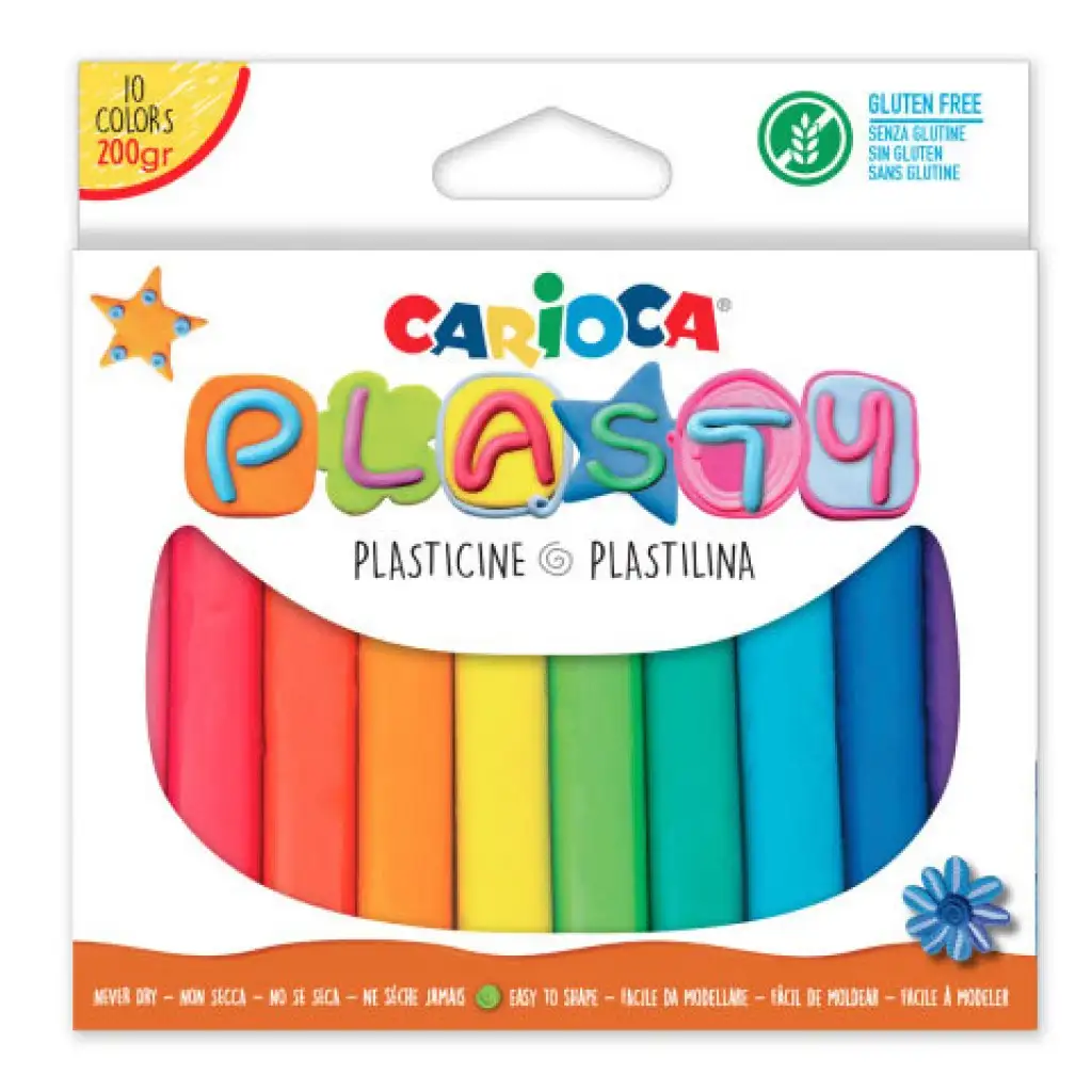 Kolorowa masa plastyczna, zestaw 10 sztuk – Carioca kép 1