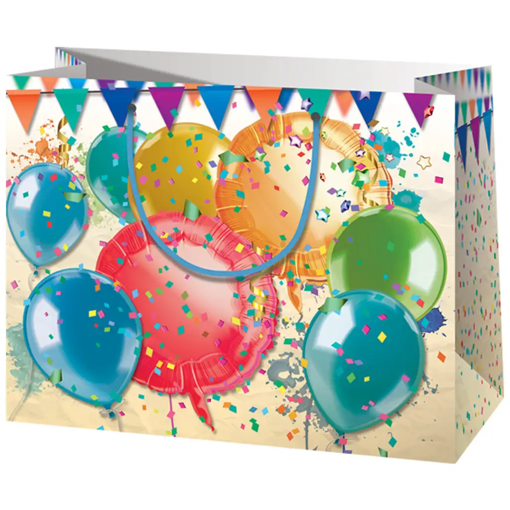 Kolorowe balony średniej wielkości ekskluzywna torba prezentowa 18x10x23 cm kép 1