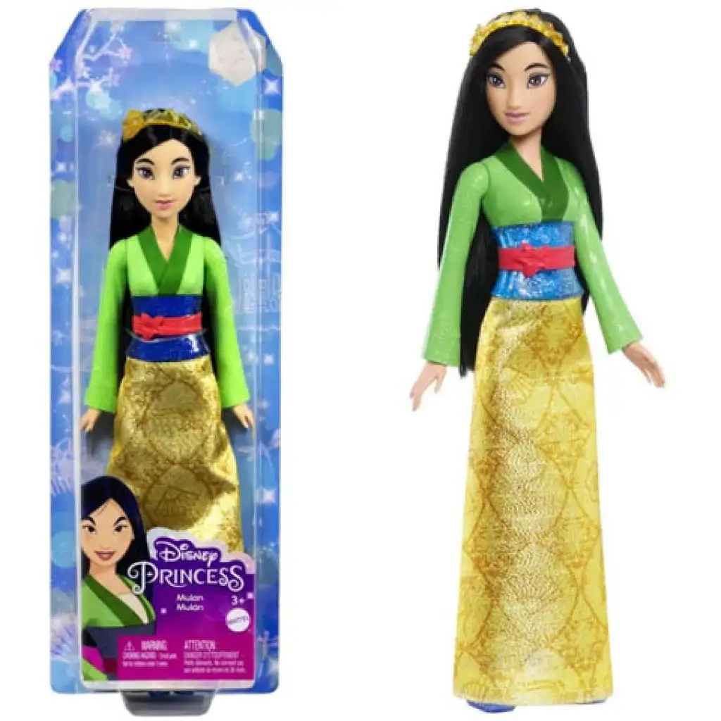 Księżniczki Disneya: Błyszcząca lalka księżniczka Mulan - Mattel kép 1
