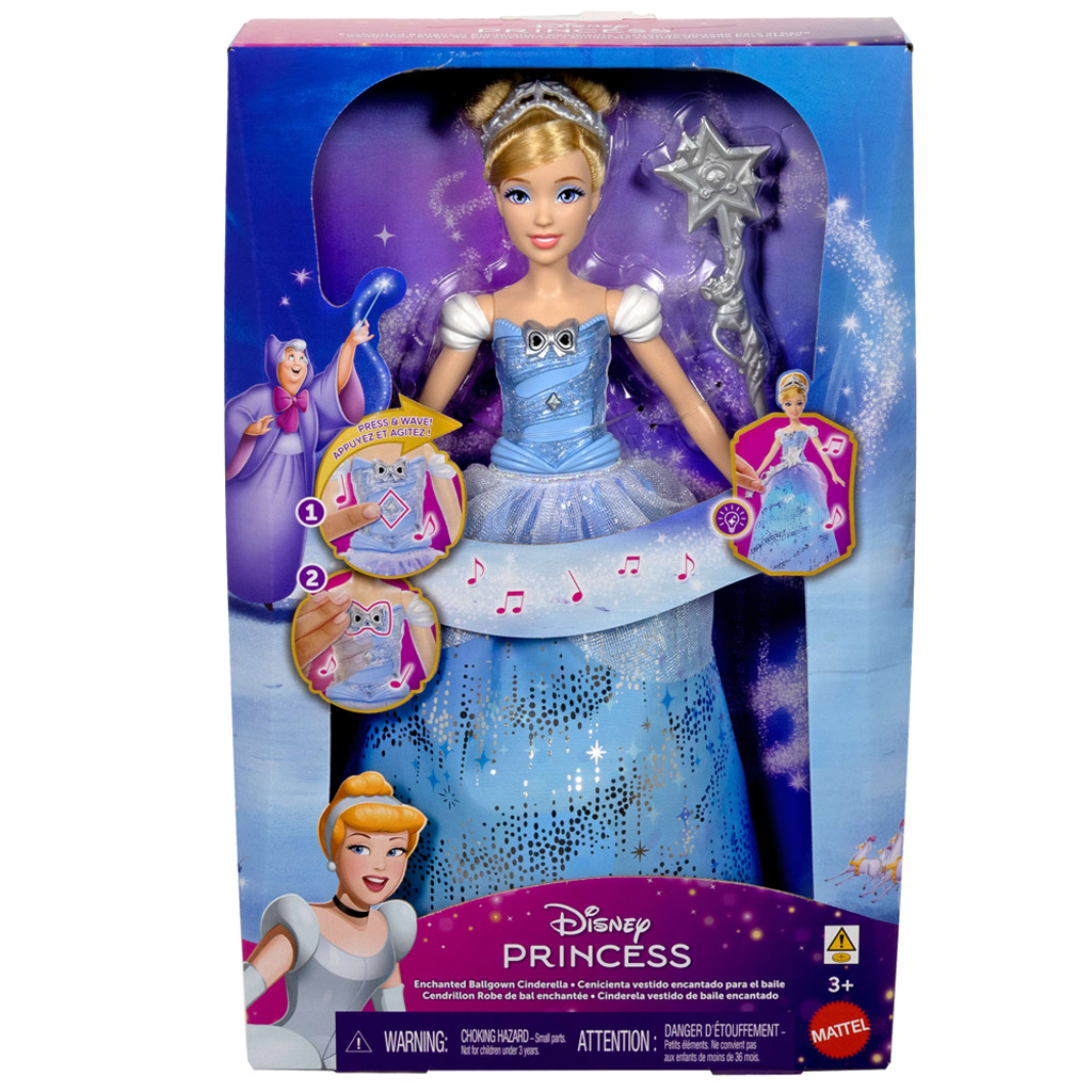 Księżniczki Disneya: Magiczna lalka Kopciuszek - Mattel kép 1