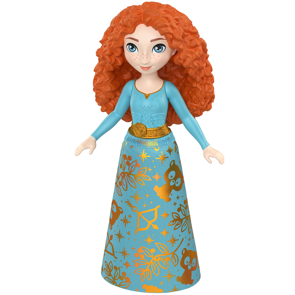 Księżniczki Disneya: Mała lalka księżniczka Merida ze świecącą spódnicą – Mattel kép 2