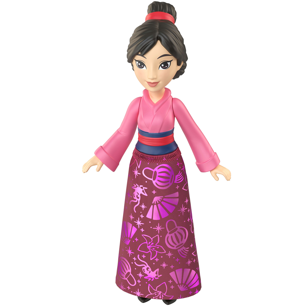Księżniczki Disneya: Mała lalka księżniczka Mulan z błyszczącą spódnicą – Mattel kép 2