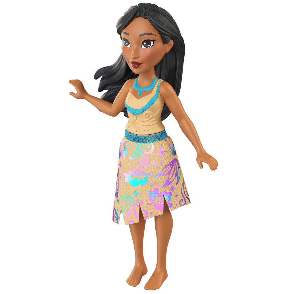 Księżniczki Disneya: Mini lalka księżniczka Pocahontas w błyszczącej spódniczce - Mattel kép 2