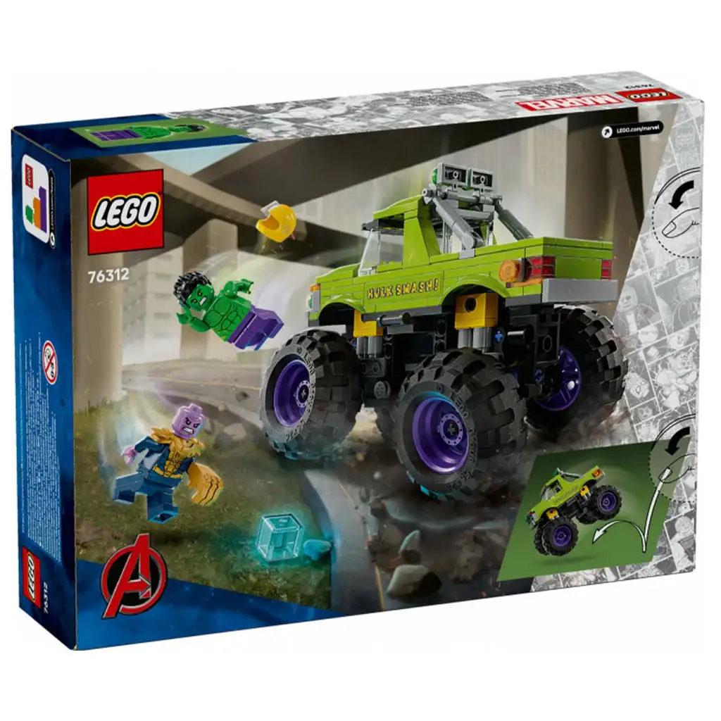 LEGO® Marvel: Olbrzymi terenowy pojazd Hulka kontra Thanos (76312) kép 2