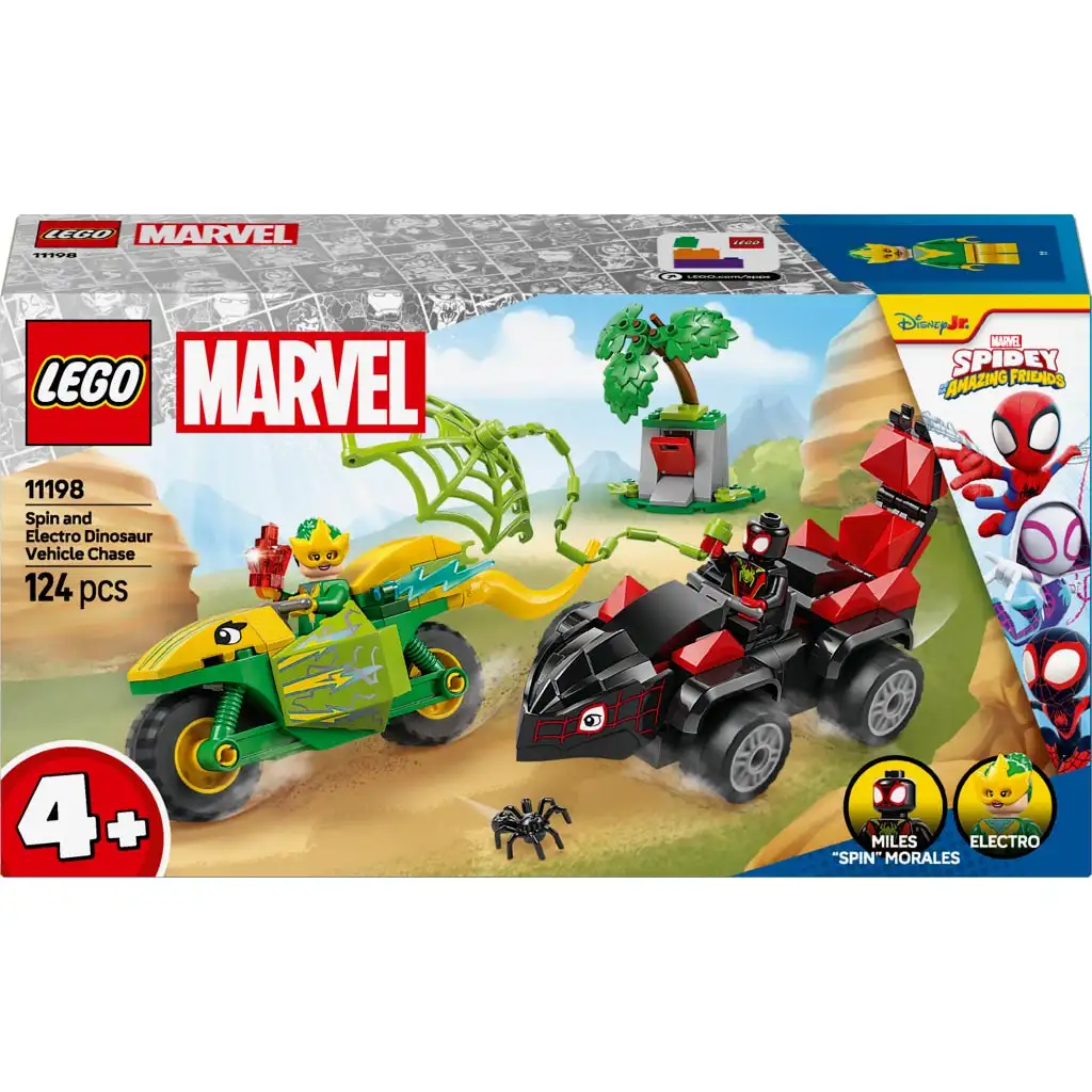 LEGO® Marvel: Spin i Electro – Pościg pojazdem dinozaura (11198) kép 1