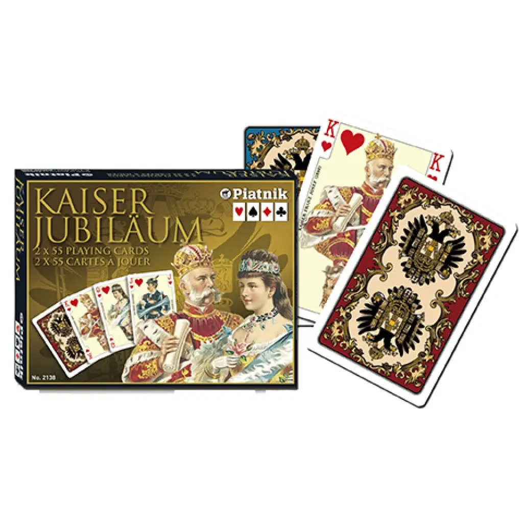Luksusowe karty do remika - Kaiser Jubiläum 2x55 kart - Piatnik kép 1