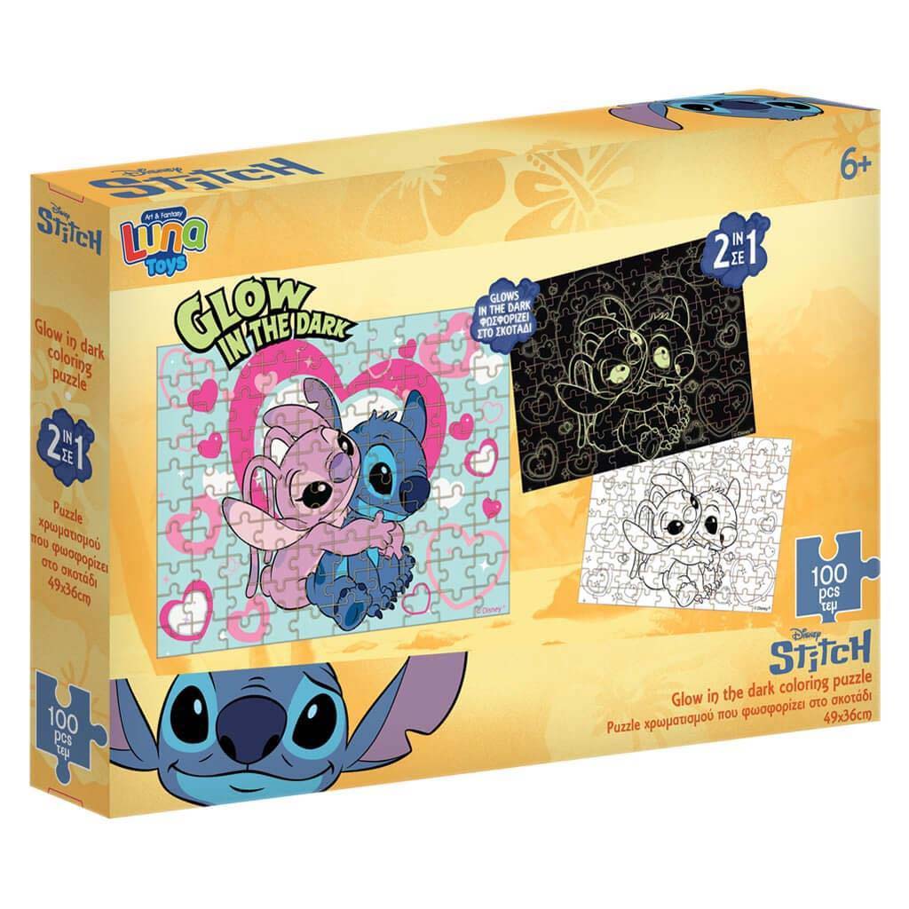 Luna: Disney Stitch 100-elementowa, świecąca w ciemności układanka kép 1