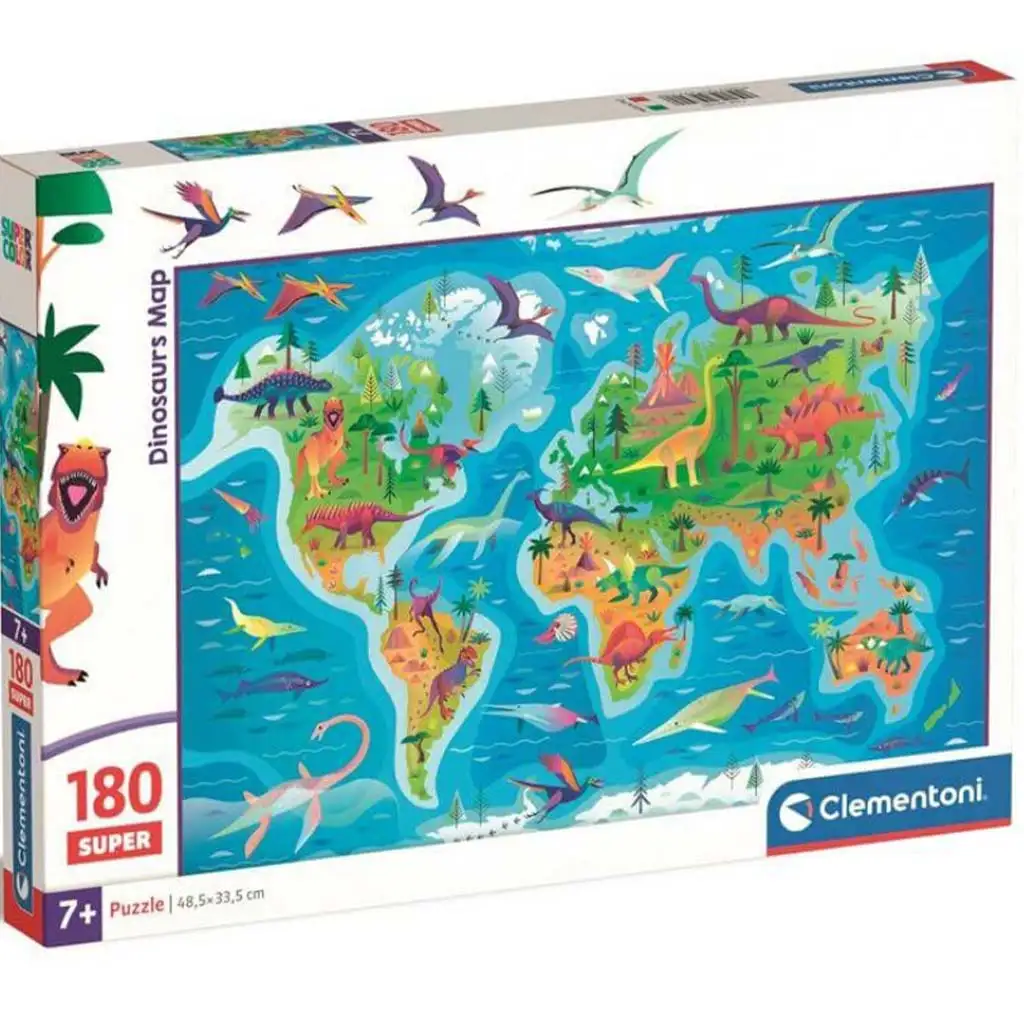 Mapa dinozaurów 180-elementowe Super puzzle - Clementoni kép 1