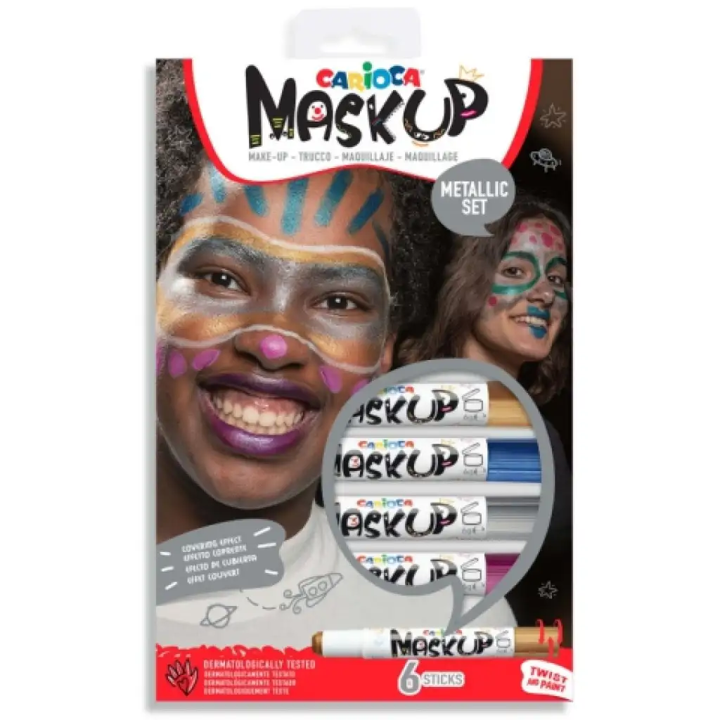 MaskUp Metallic 6-częściowy zestaw farb do twarzy - Carioca kép 1