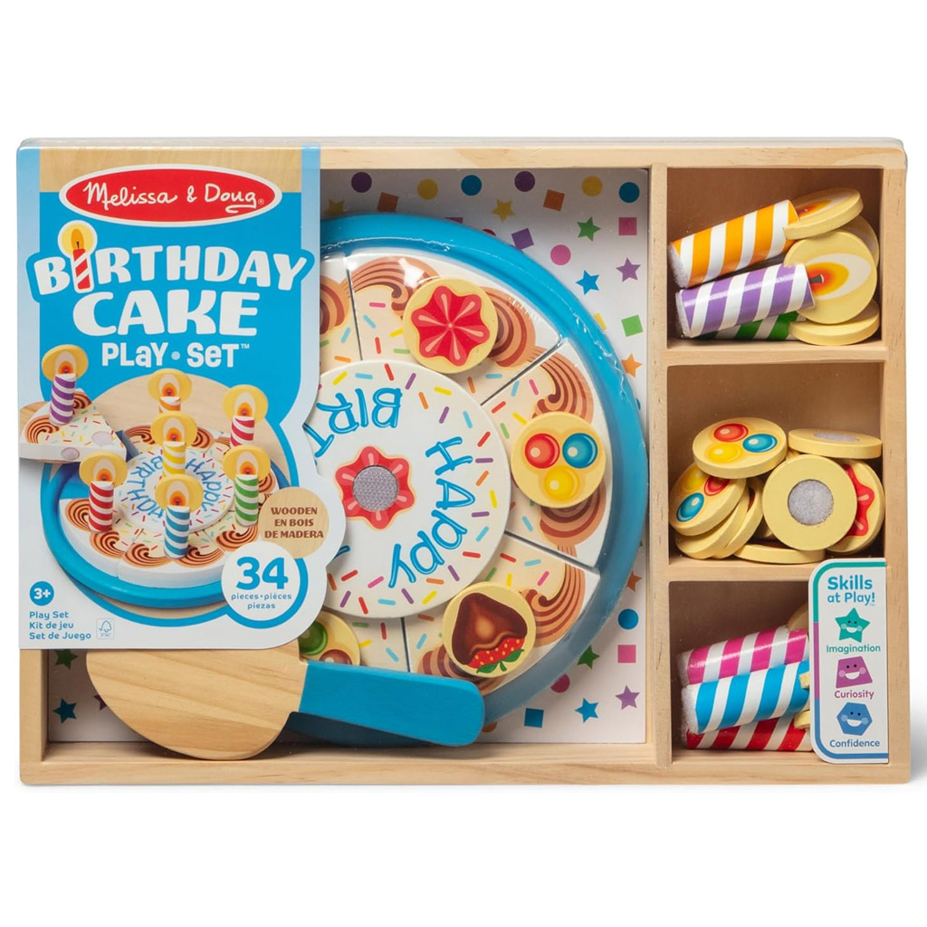 Melissa & Doug: Drewniany zestaw do zabawy – Urodzinowy tort - Spin Master kép 1