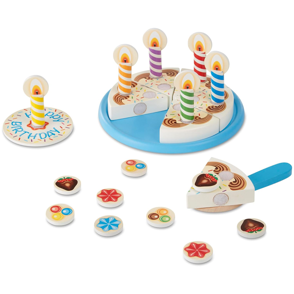 Melissa & Doug: Drewniany zestaw do zabawy – Urodzinowy tort - Spin Master kép 3