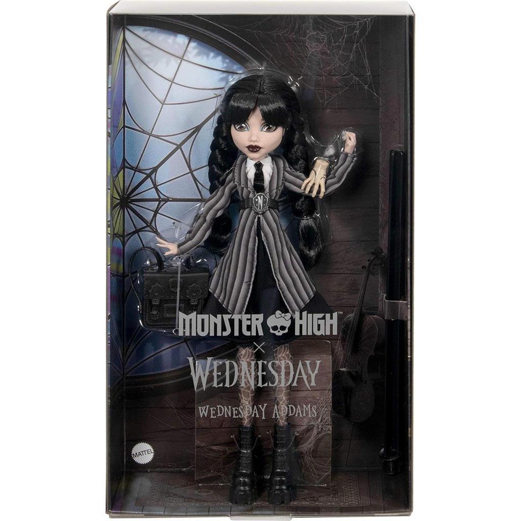 Monster High X Wednesday: lalka Wednesday Addams - Mattel kép 1