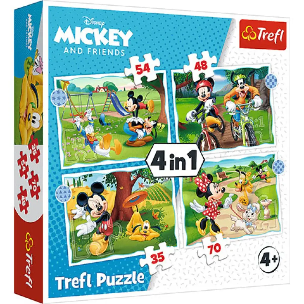 Myszka Miki Piękny Dzień 4 w 1 puzzle - Trefl kép 1