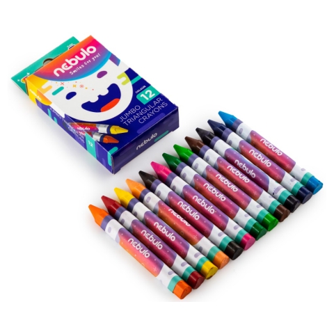 Nebulo: Zestaw jumbo kolorowych kredek woskowych, 12 sztuk kép 2