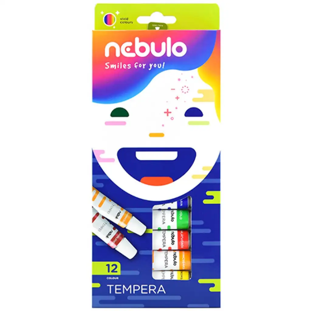 Nebulo: Zestaw kolorowych farb temperowych 12ml 12 sztuk kép 1