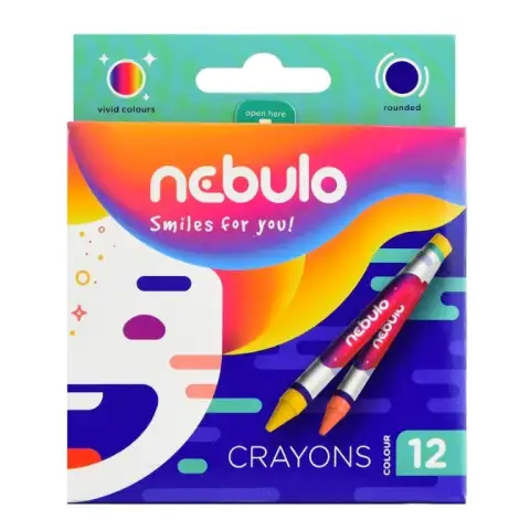 Nebulo: Zestaw kolorowych kredek woskowych, 12 sztuk kép 1