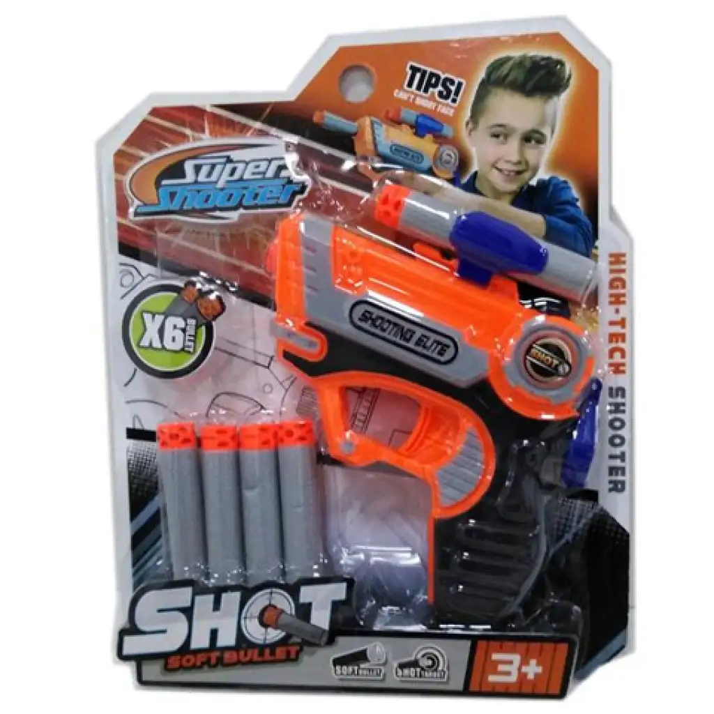 Pistolet na gąbczaste strzałki z 6 nabojami. kép 1
