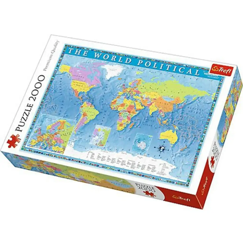 Polityczna mapa świata 2000-elementowe puzzle - Trefl kép 1