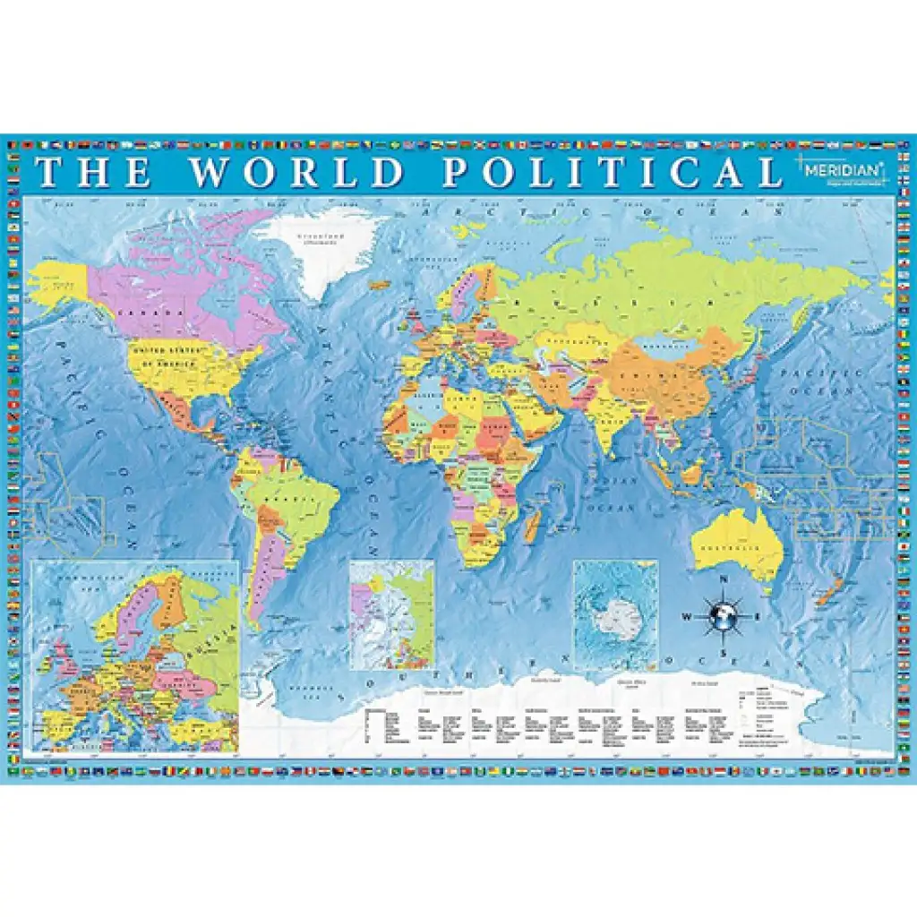 Polityczna mapa świata 2000-elementowe puzzle - Trefl kép 2