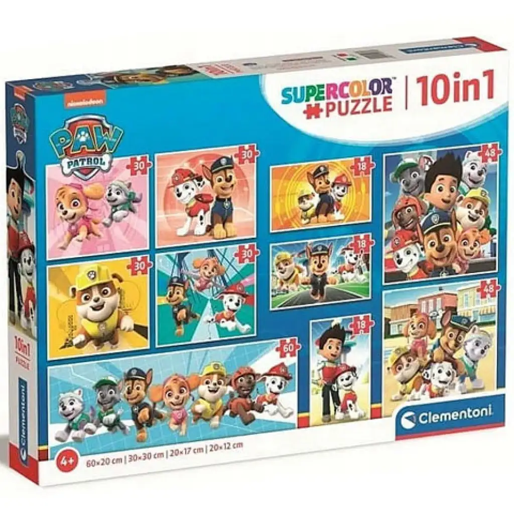 Psi Patrol Supercolor 10 w 1 puzzle - Clementoni kép 1