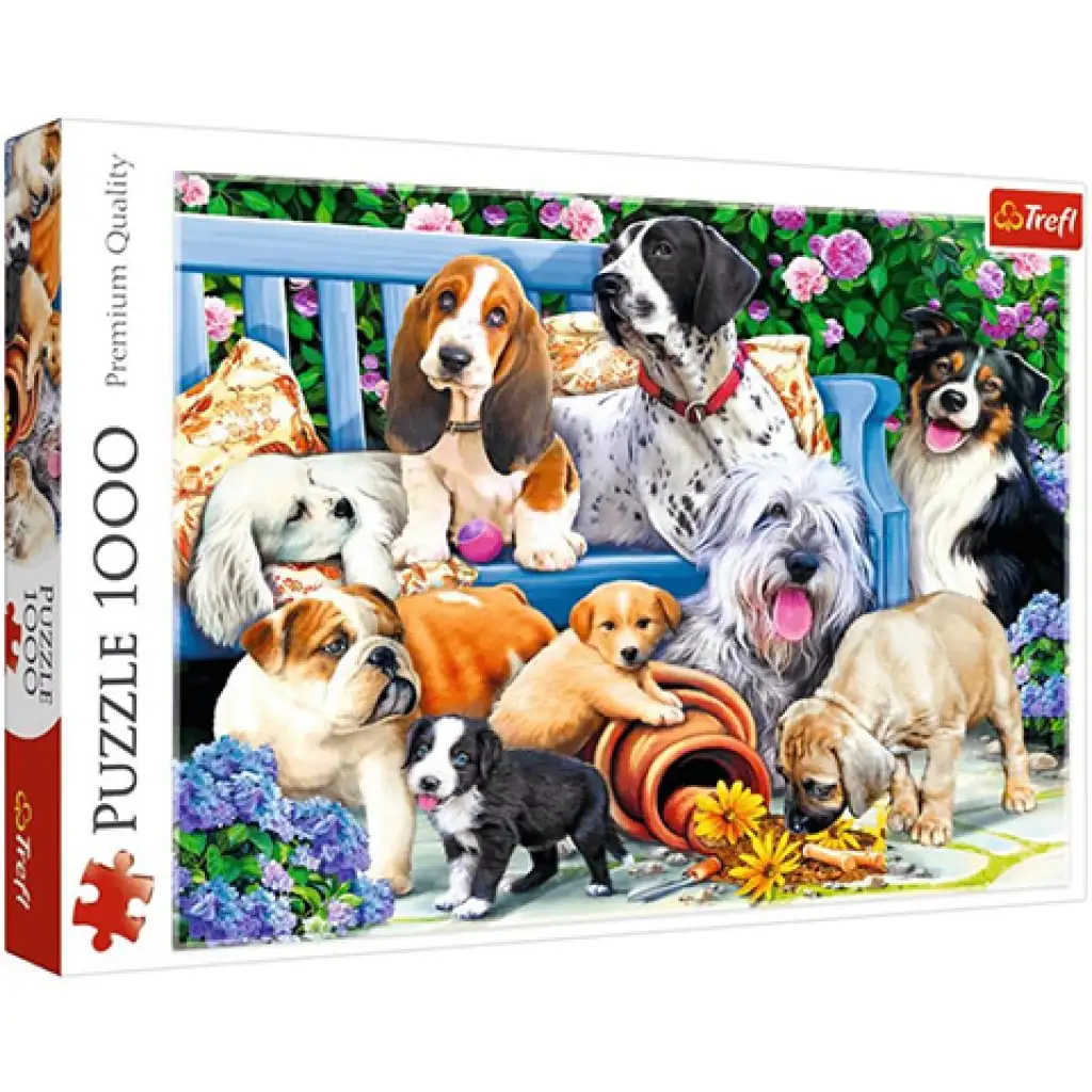 Psy w parku 1000-elementowe puzzle - Trefl kép 1