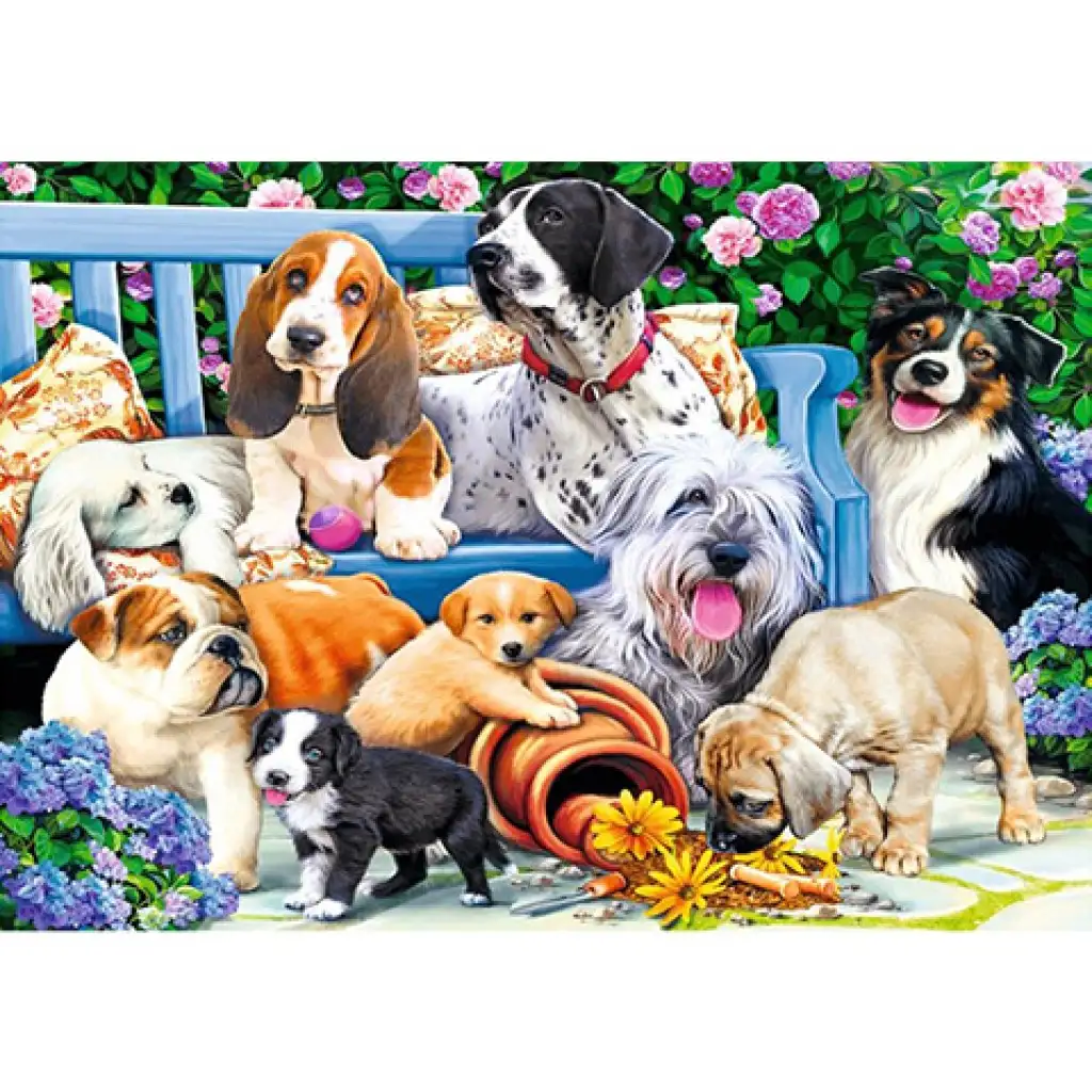Psy w parku 1000-elementowe puzzle - Trefl kép 2