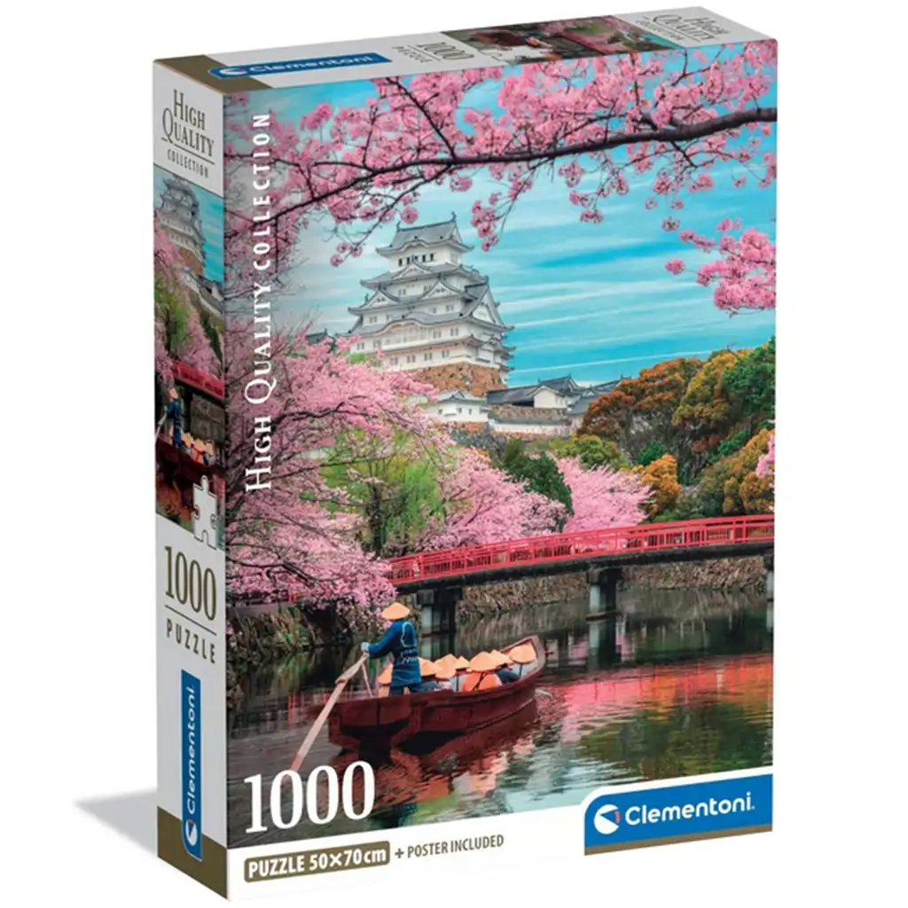 Puzzle HQC 1000 elementów z zamkiem Himeji wiosną - Clementoni kép 1