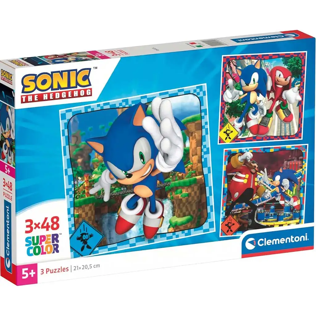 Puzzle Supercolor Sonic 3x48 sztuk – Clementoni kép 1