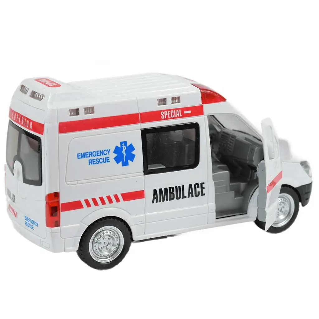 RC Ambulans zdalnie sterowany z efektami świetlnymi, skala 1:48, 27 MHz, 23 cm kép 2
