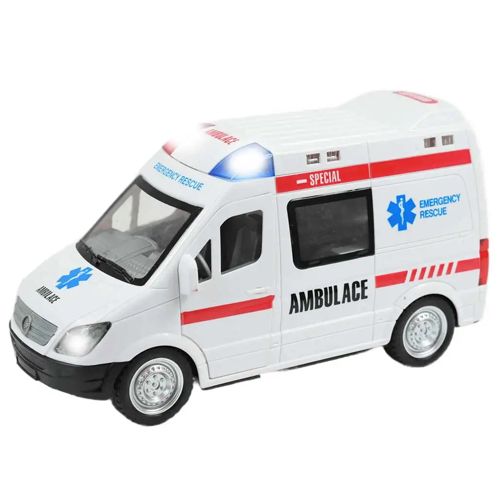 RC Ambulans zdalnie sterowany z efektami świetlnymi, skala 1:48, 27 MHz, 23 cm kép 3