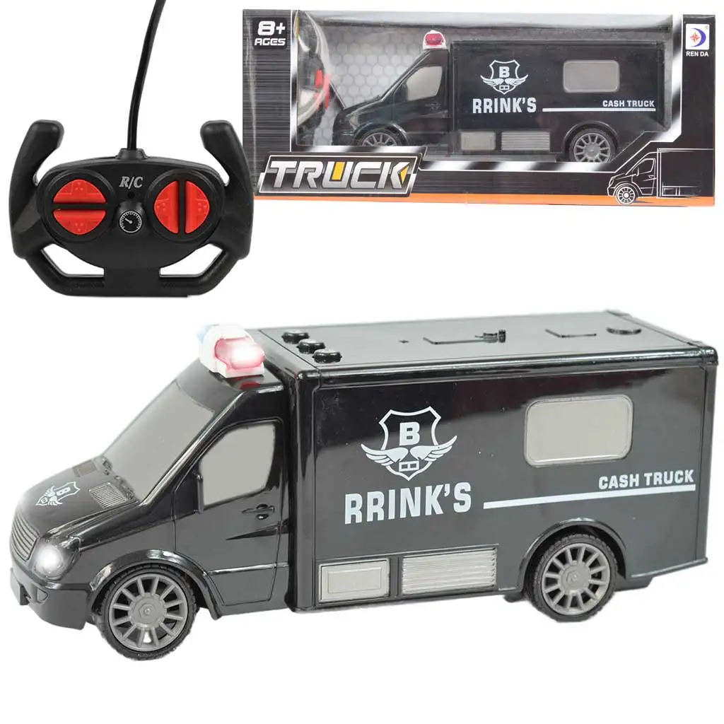 RC Zdalnie sterowany furgon do przewozu pieniędzy z efektami świetlnymi, skala 1/30, 20 cm kép 1