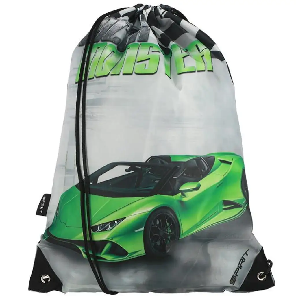 Spirit: Racer Monster zielony worek sportowy z motywem samochodu wyścigowego, 33x47cm kép 1