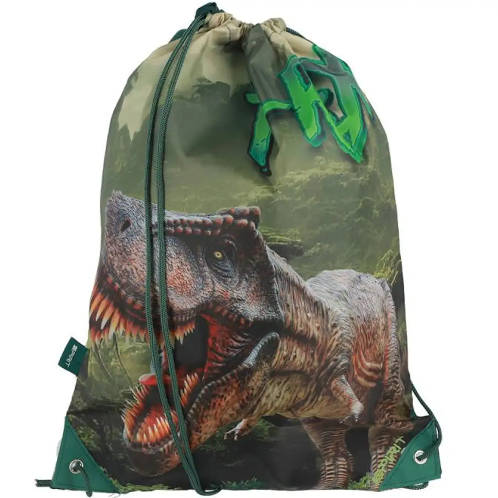 Spirit: Worek gimnastyczny, worek sportowy z motywem dinozaura T-Rex, 33x47 cm kép 1