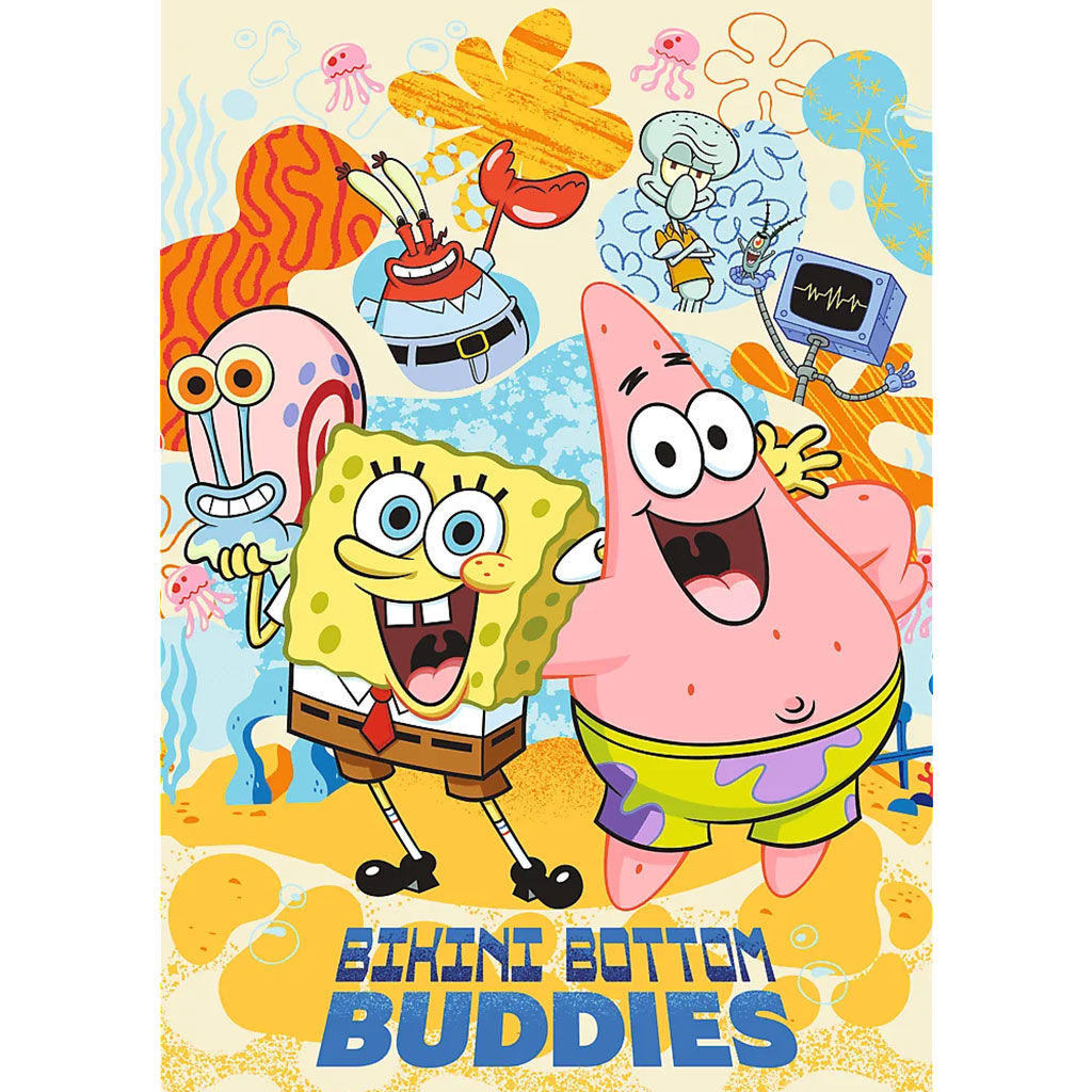 SpongeBob Kanciastoporty Najlepsi przyjaciele Bikini Dolne, puzzle 1000 elementów Premium Plus Quality – Trefl kép 2