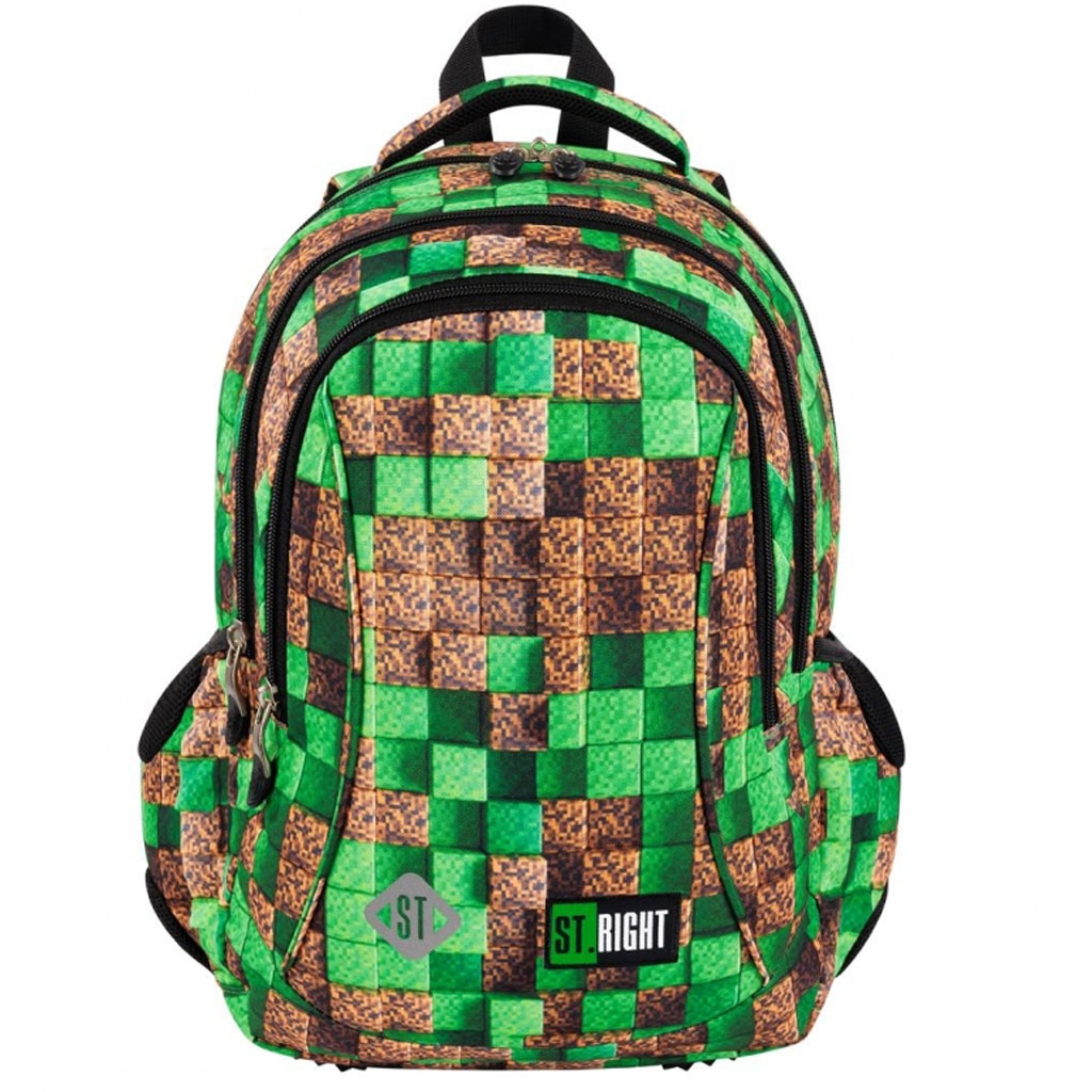 St.Right Pixel Cubes trzykomorowy ergonomiczny plecak szkolny BP26 39x27x17cm kép 1