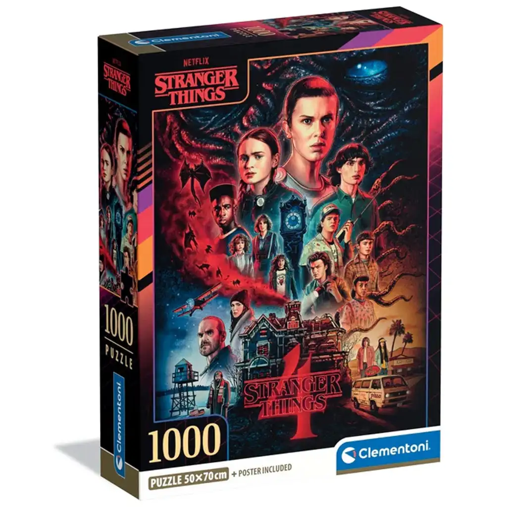 Stranger Things, sezon 4, puzzle 1000 elementów z plakatem - Clementoni kép 1