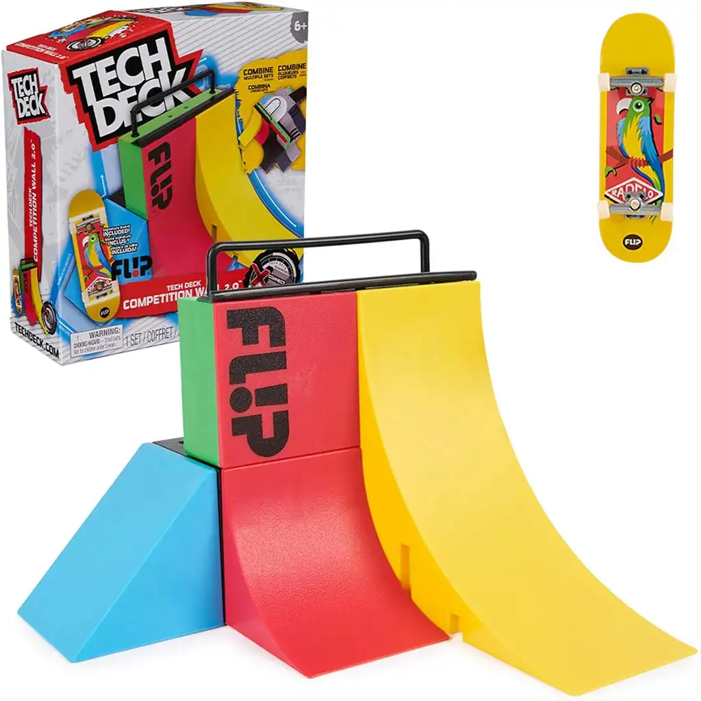 Tech Deck: Zestaw torowy Competition Wall 2.0 ze specjalną deskorolką na palce - Spin Master kép 2