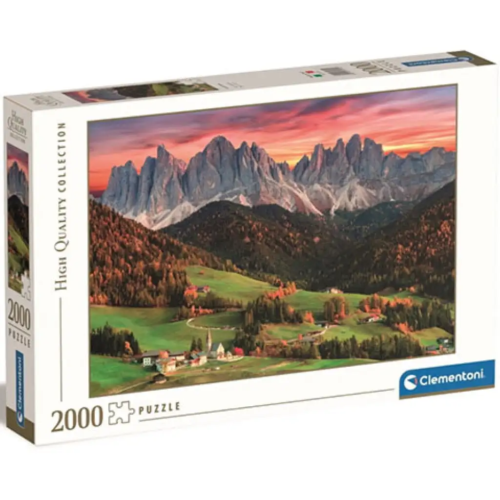 Val di Funes, Włochy HQC puzzle 2000 elementów – Clementoni kép 1