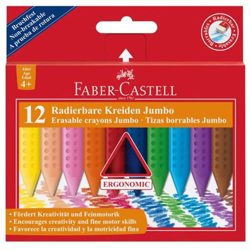 Zestaw Jumbo kredek woskowych ścieralnych 12 szt. - Faber-Castell kép 1