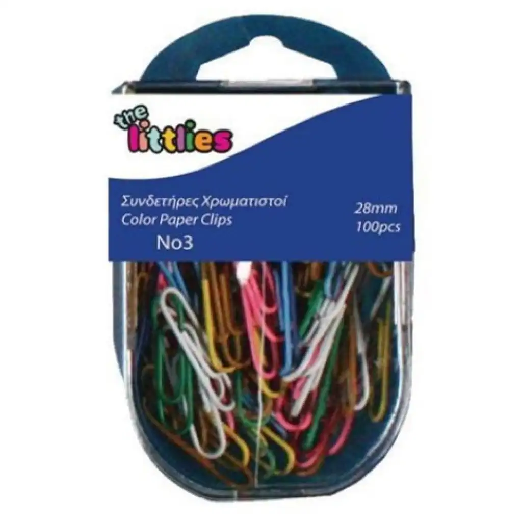 Zestaw kolorowych spinaczy 100 sztuk 28 mm kép 1