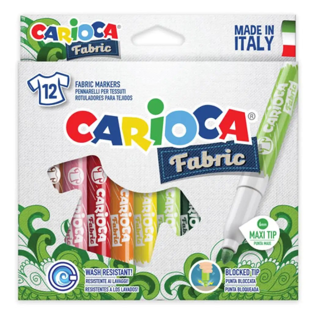 Zestaw markerów tekstylnych 12 sztuk - Carioca kép 1