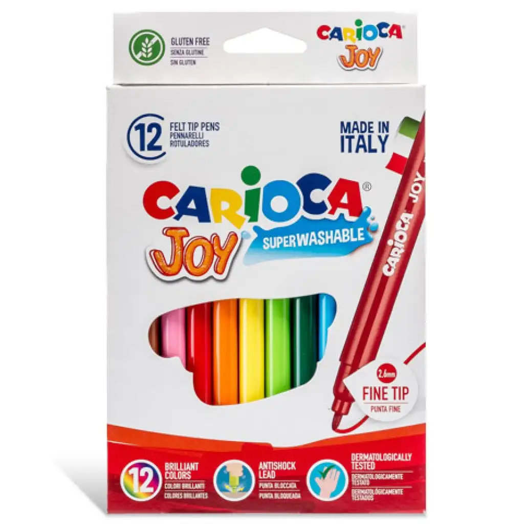 Zmywalny zestaw flamastrów 12 sztuk - Carioca kép 1