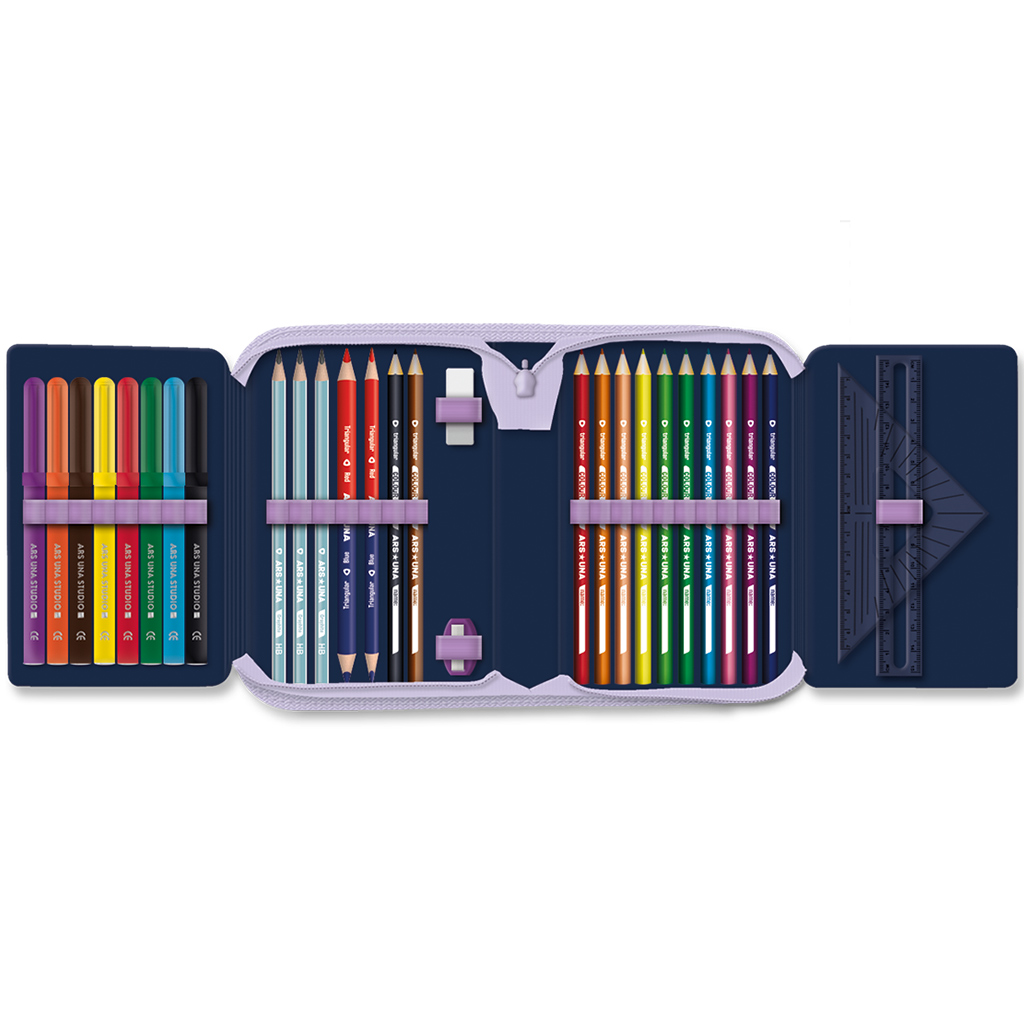 Ars Una: Navy bloom kwiatowy rozkładany piórnik 12,8x19,3x3,6 cm kép 2