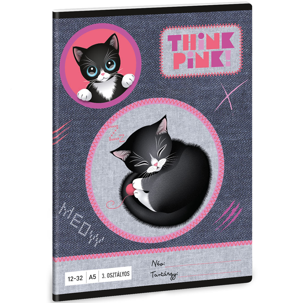 Ars Una: Think Pink A/5 zeszyt w linie dla 3. klasy 12-32 kép 1