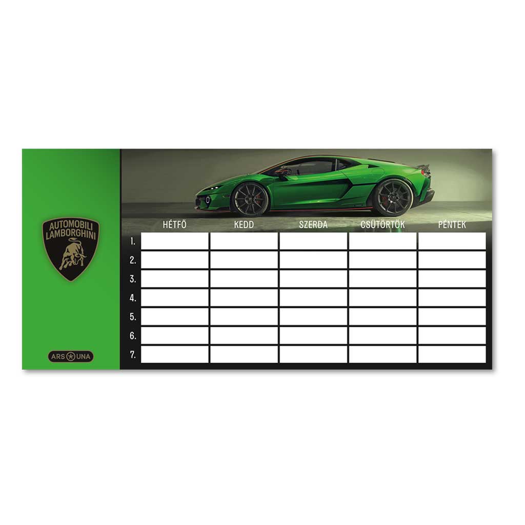 Ars Una: zielony plan lekcji z Lamborghini, jednostronicowy, dwustronny kép 1