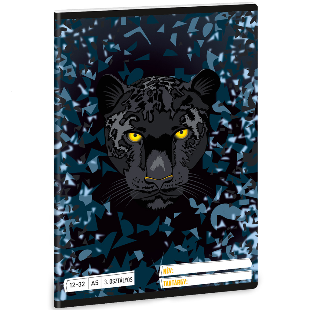 Ars Una: Black Panther z wzorem lamparta zeszyt w linie dla klasy 3 A/5 12-32 kép 1