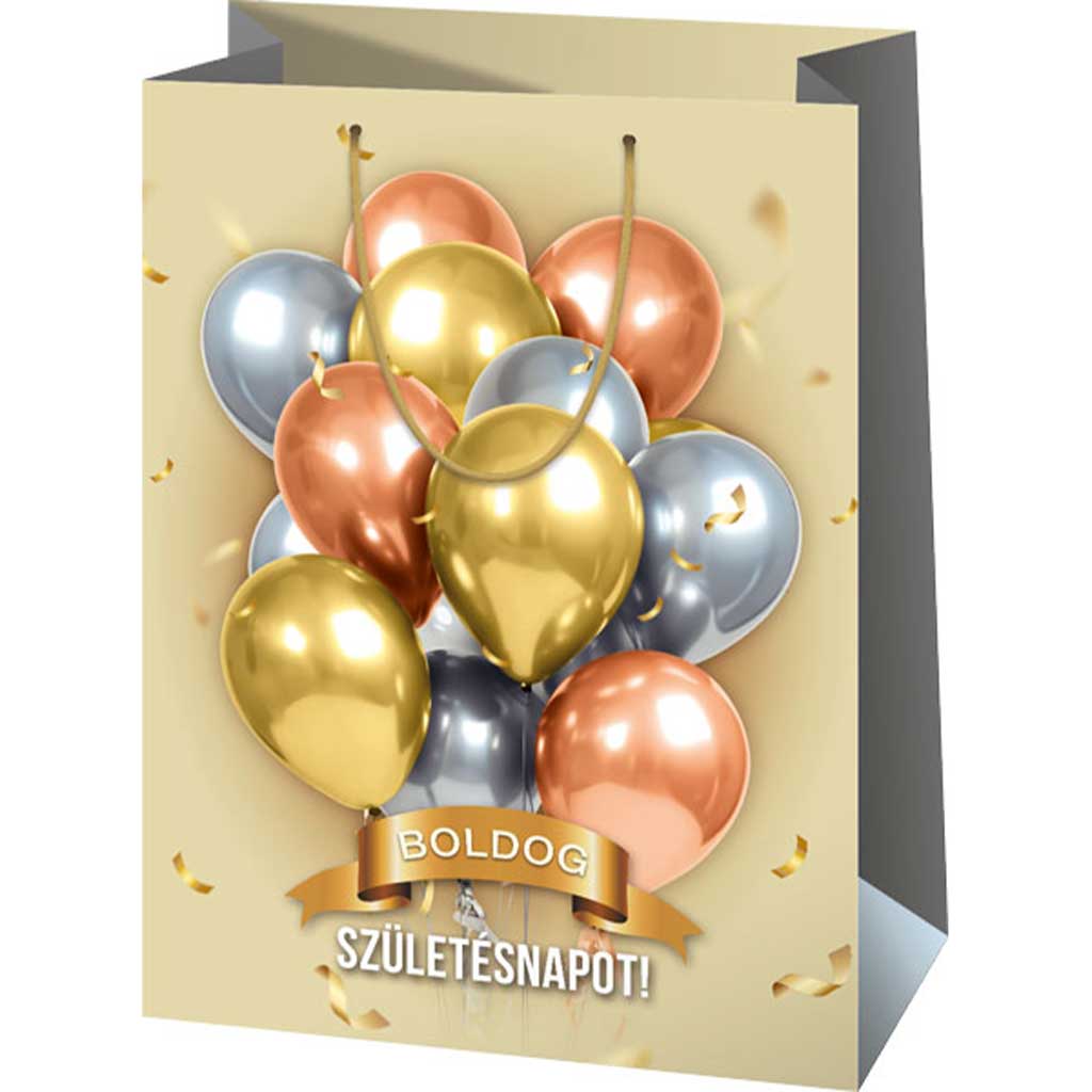 Szczęśliwych Urodzin! Balonowy wzór gigantycznej torby prezentowej 33x15x44,5cm kép 1