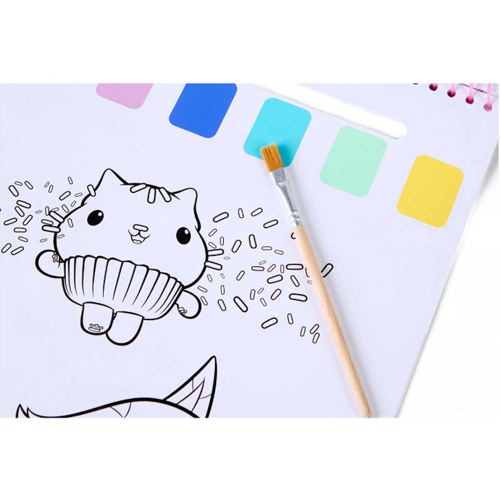 Canenco: Gabi domek dla lalek magiczna kolorowanka z farbami wodnymi i pędzelkiem kép 3