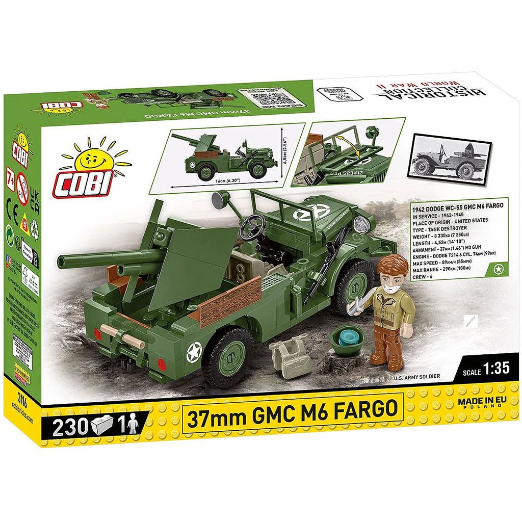 COBI: II wojna światowa 37mm GMC M6 Fargo zestaw konstrukcyjny (3116) kép 6