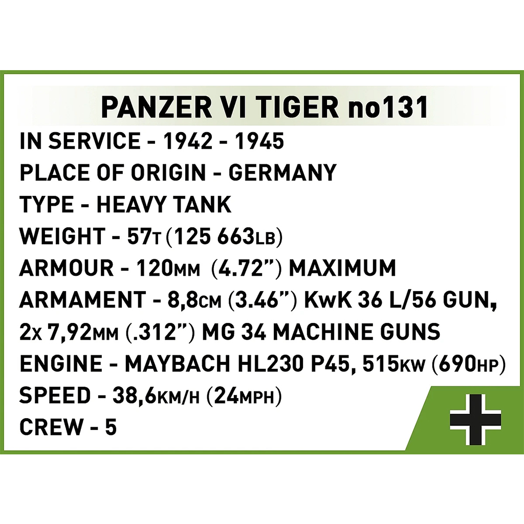COBI: Czołg VI Tiger no131 zestaw konstrukcyjny (2588) kép 8